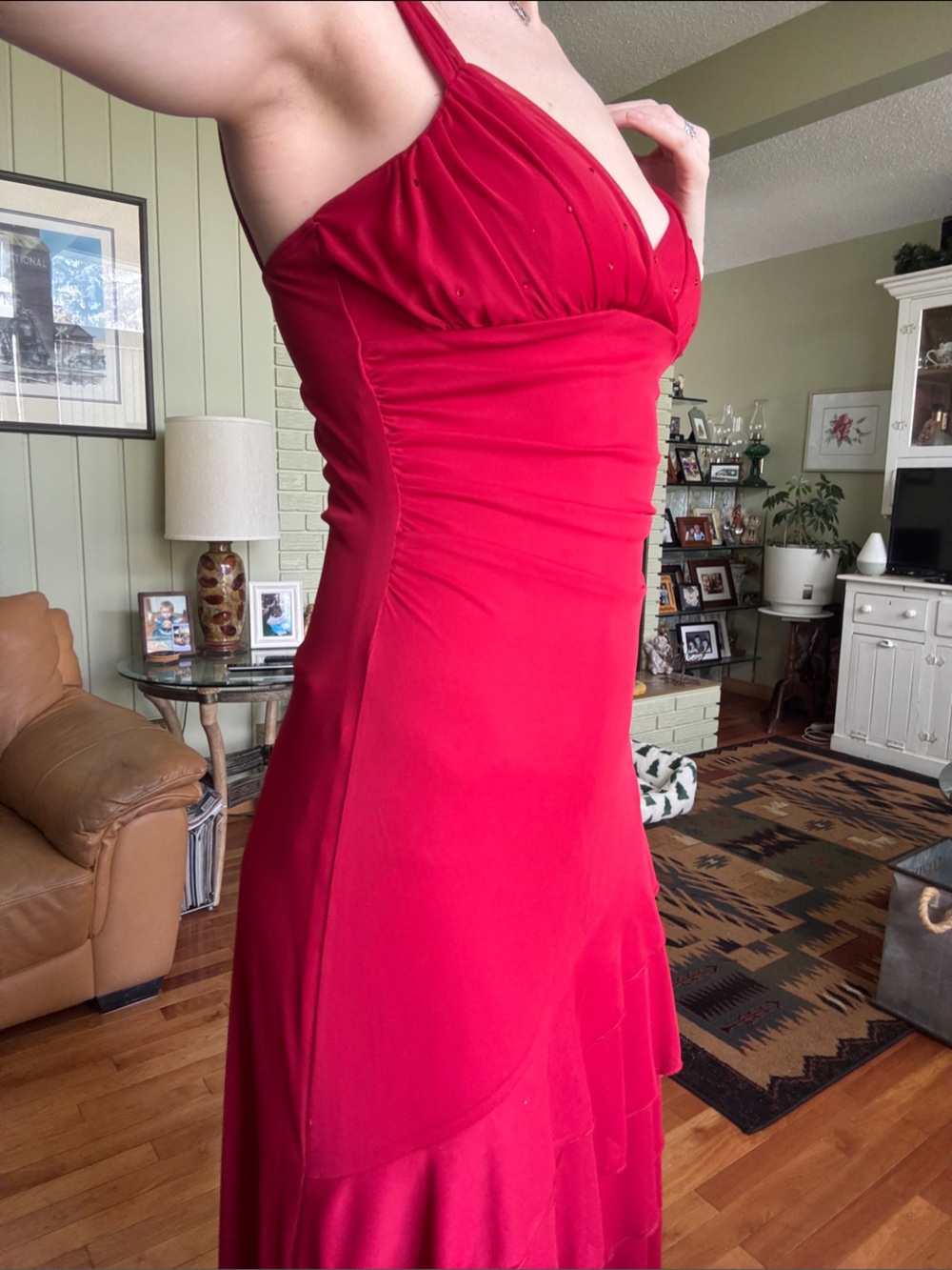 Taboo Red Ruched High-Low Formal Dress - Picture 4 of 4